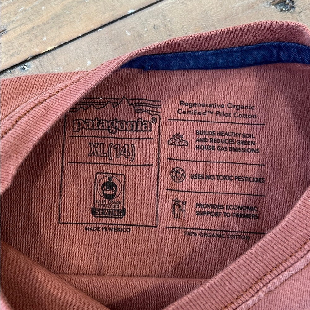 Patagonia split the peak long sleeve tee shirt xl size 14 skiing snowboarding - Picture 3 of 5